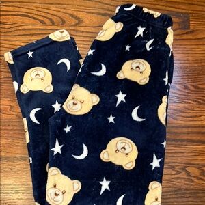 Cozy Bear Print Kids Pajamas - Navy